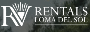 Partial logo of Rentas Loma Del with a decorative graphic on the left.